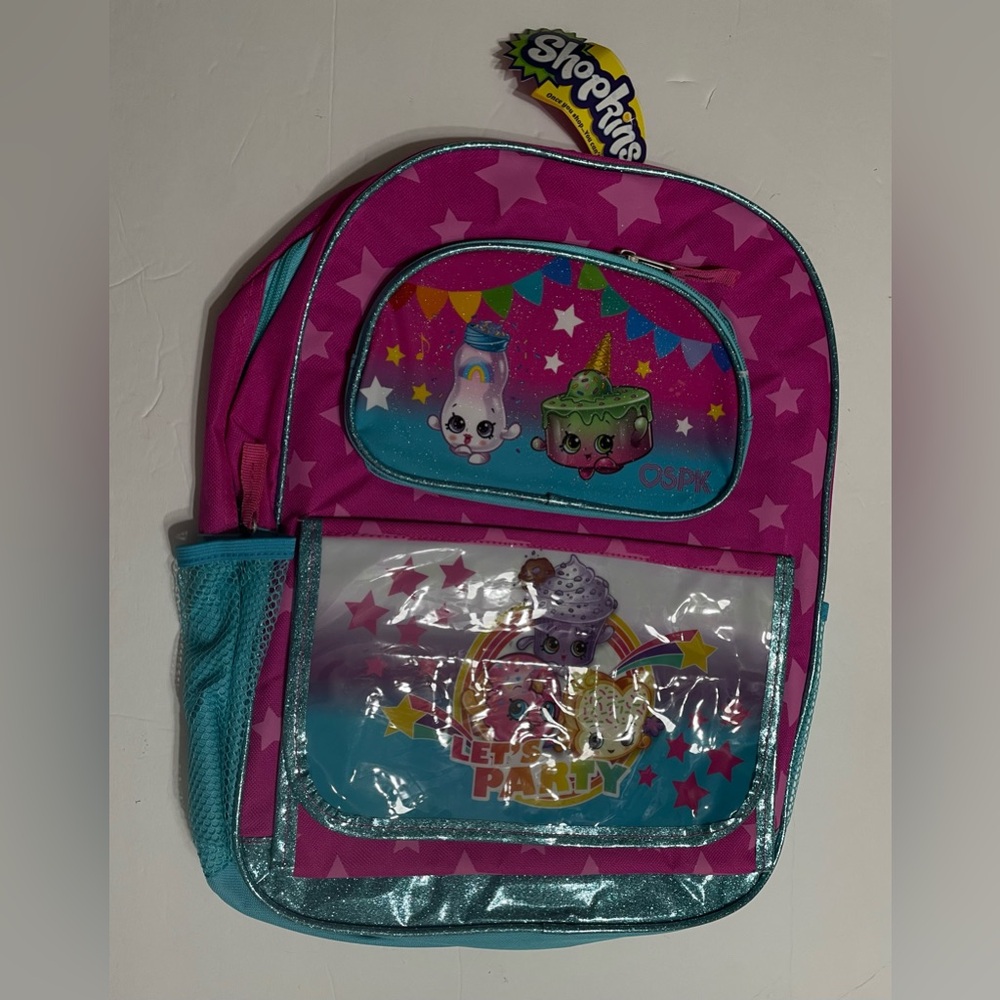 Shopkins Let’s Party  Large Backpack  16" Tall, New with tag